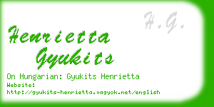 henrietta gyukits business card